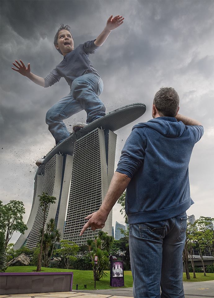 Father's Endless Imagination by Photoshopping Son Into Fantastical Scenes