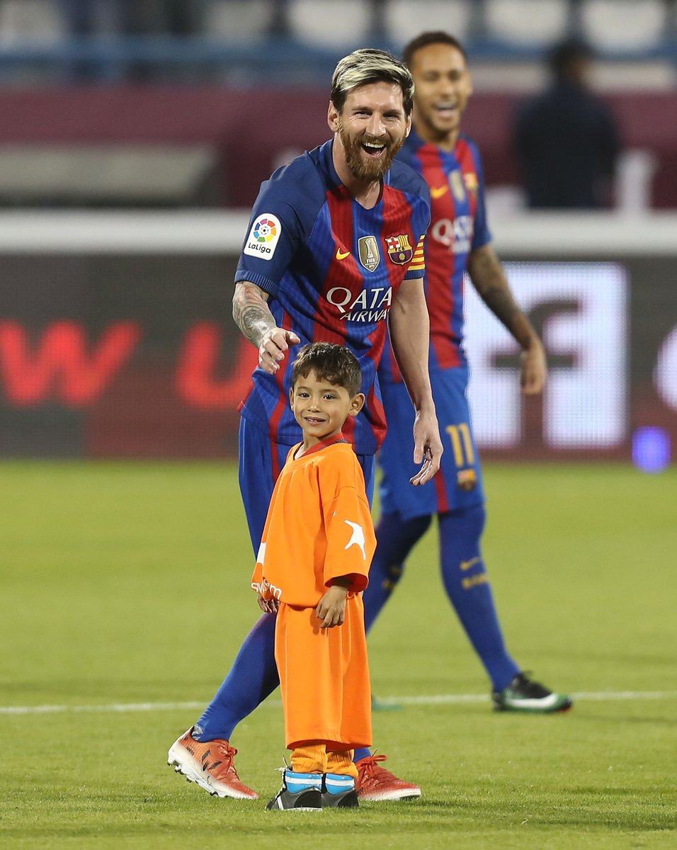 Afghan boy who became a viral star for wearing a plastic-bag Lionel Messi jersey has finally met his hero!