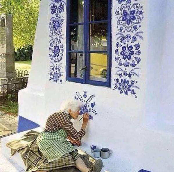 94 years old, Agnes Kasparkova, turns a small village into her art gallery in the Czech Republic