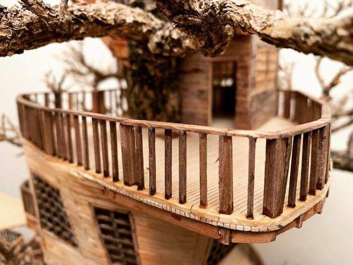 These incredible bonsai tree houses were created by the late artist Dave Creek who tragically died in a skydiving incident earlier this year!
