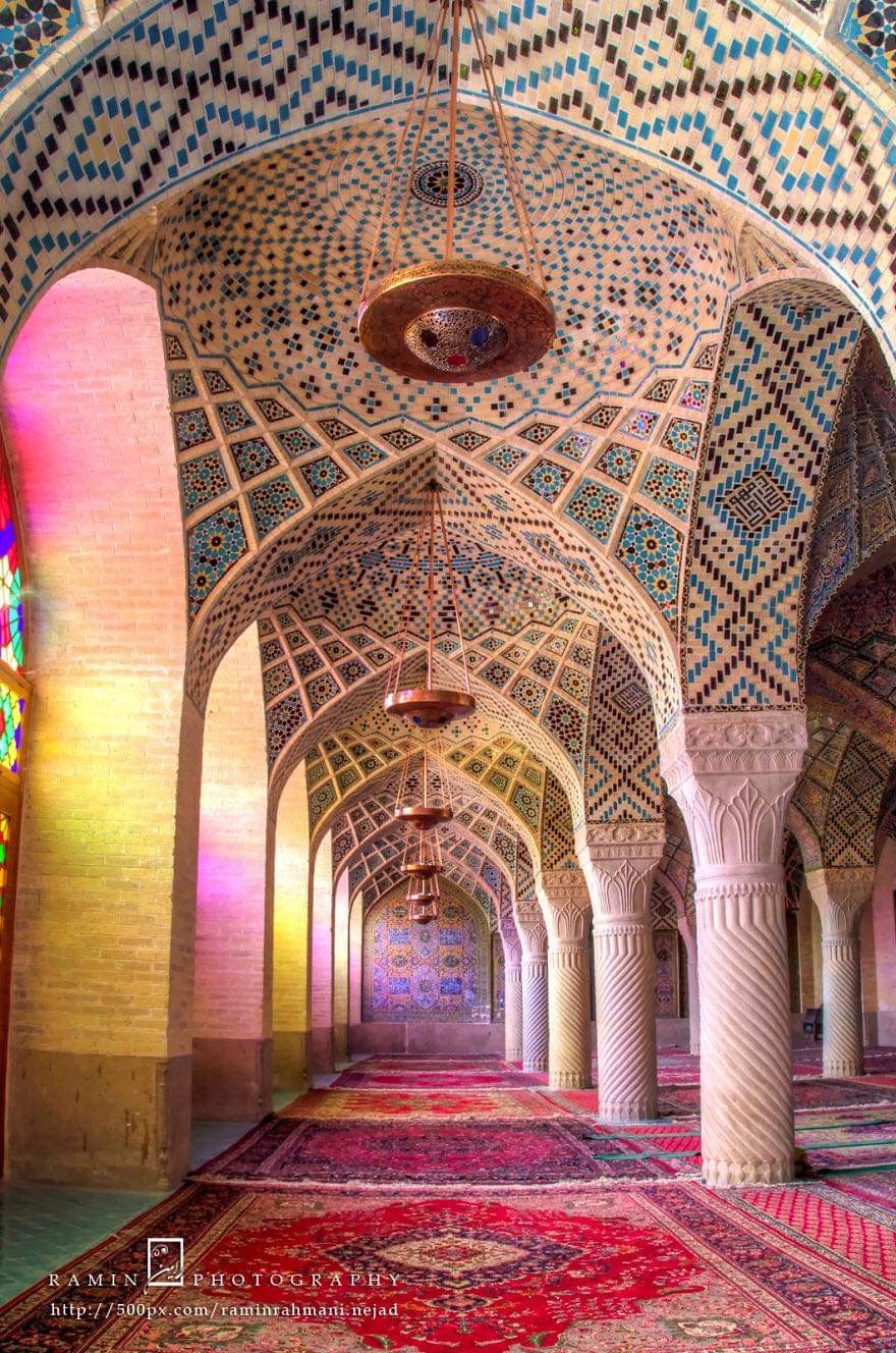 Most Amazing View Of Nasir Ol-mulk Mosque In Shiraz, Iran