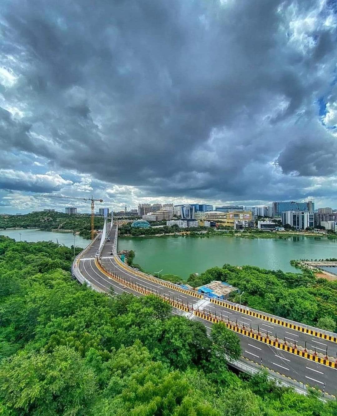 1Pic - Beautiful View Of Durgam Cheruvu Cable Bridge in Hyderabad