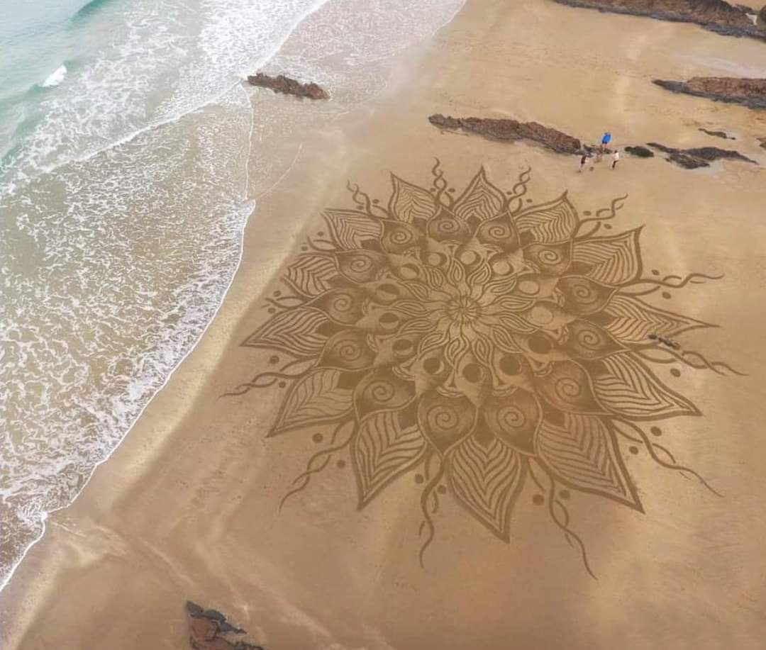 Artist Jon Foreman makes elaborate sand drawings that can only be seen from drones