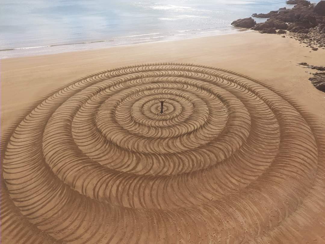 Artist Jon Foreman makes elaborate sand drawings that can only be seen from drones