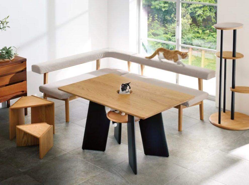 This Cat Table Gives Your Cat A Seat In The Table (7 Pics)