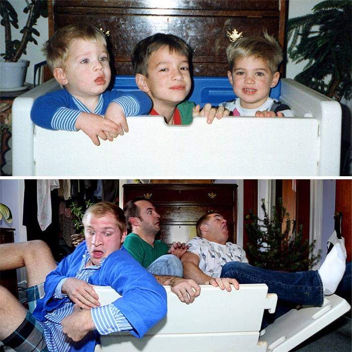 Siblings Who Hilariously Recreated Their Childhood Photos (18 Pics)