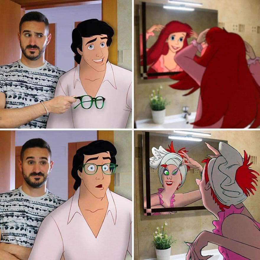Elementary school teacher photoshops classic Disney characters into his life and the results are captivating..