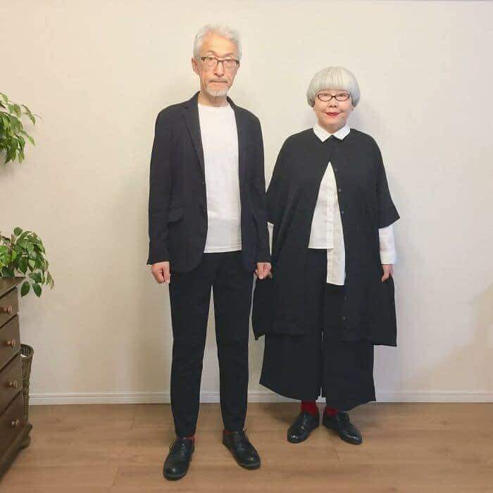 This couple has been married 41 years and they wear matching outfits all the time