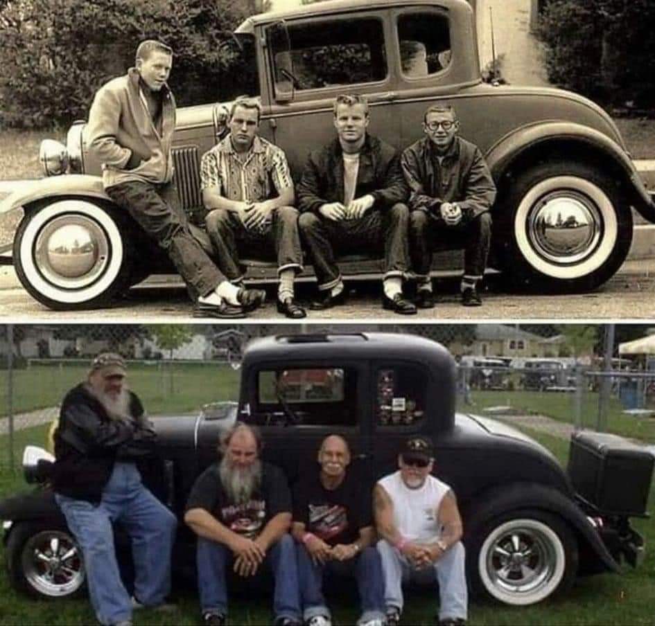 Photo Of The Day  - Same car, Same Guys, 50 years later