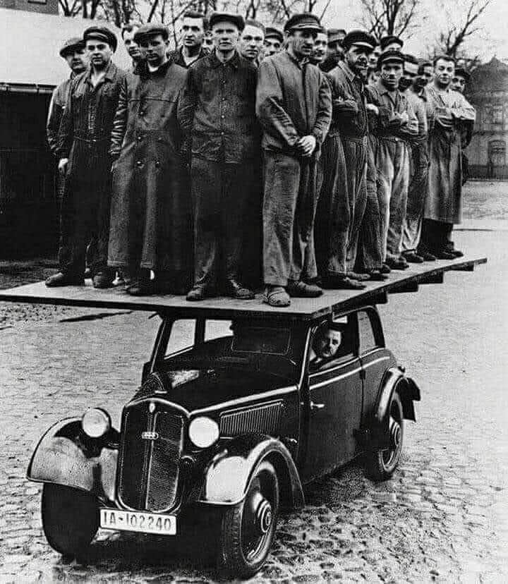 Photo Of The Day - Engineers Testing the strength of a car in 1939