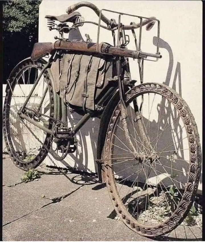 Photo Of The Day  - 1900s military bicycle with spring wheels