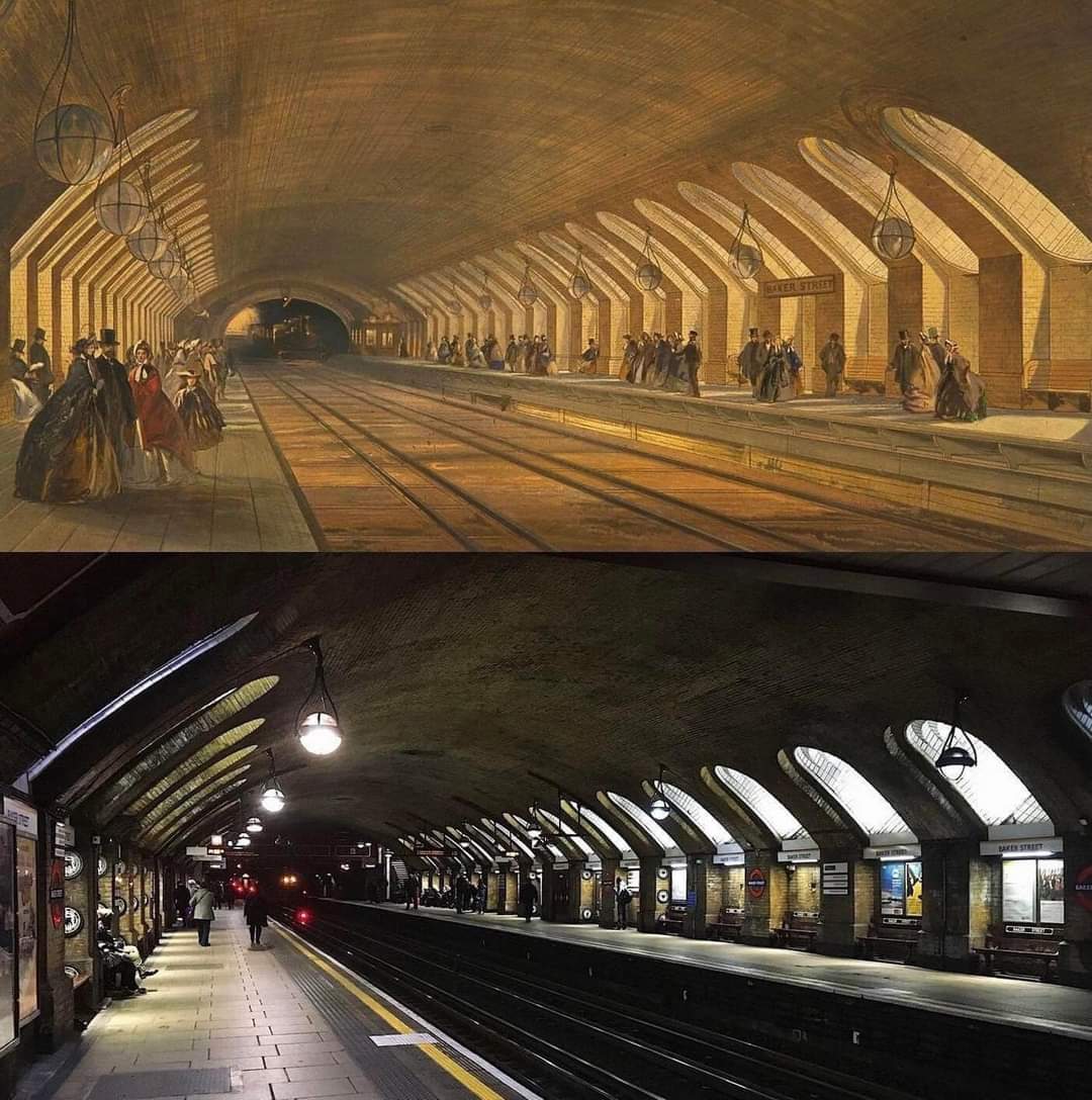 Photo Of The Day  - World's Oldest Underground Station Baker Street, London, 160 Years Apart