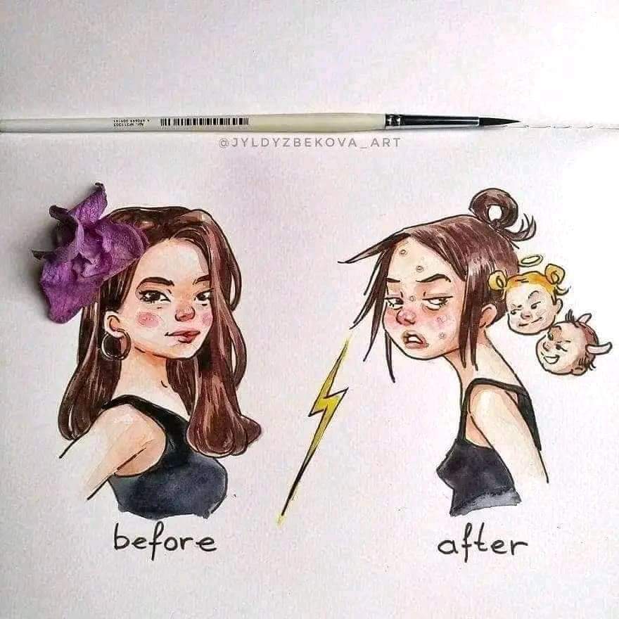 Before Vs after being a mom!