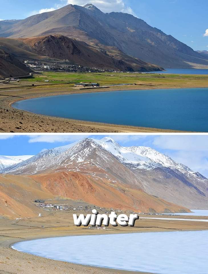 Photo Of The Day  - Karzok , Ladakh | Summer vs Winter
