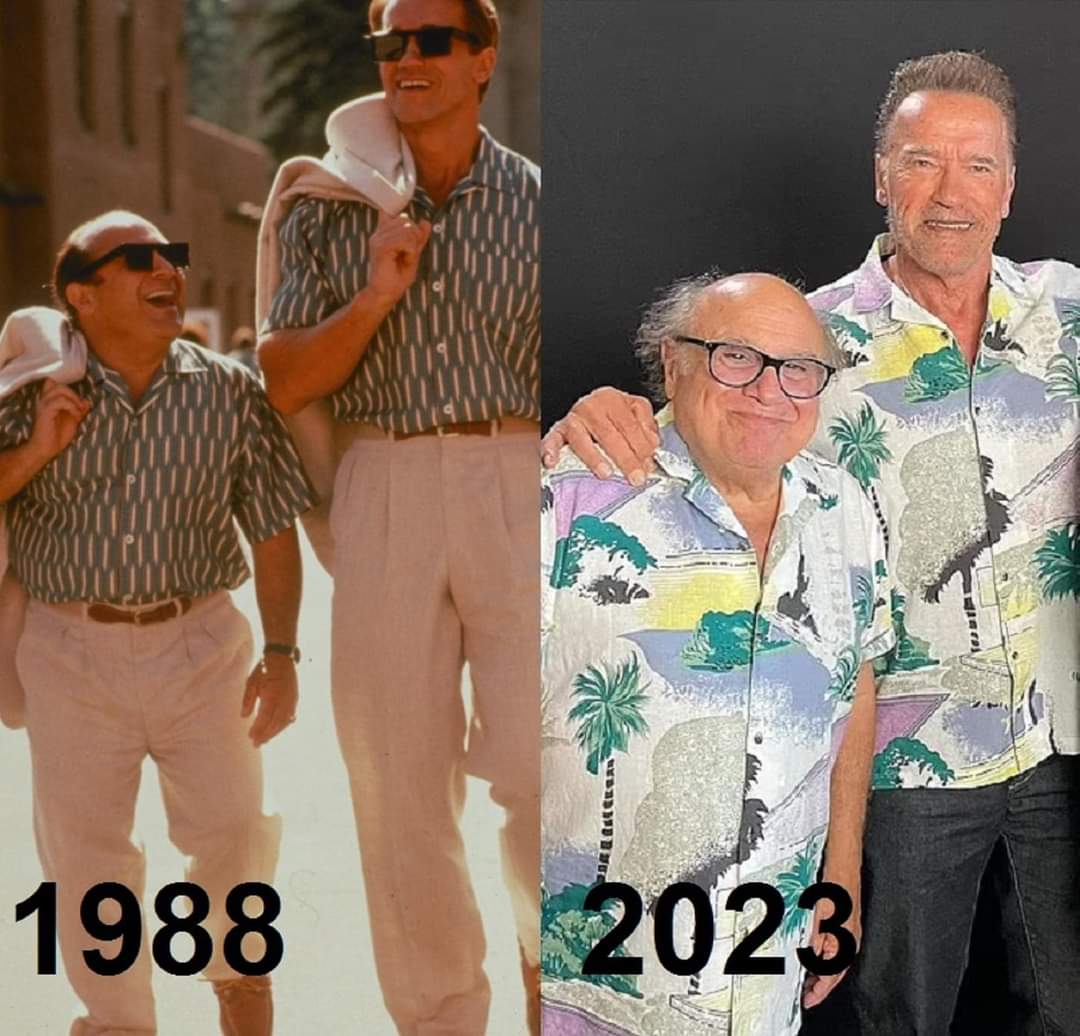 Photo Of The Day  - Arnold Schwarzenegger and Danny Devito then and now
