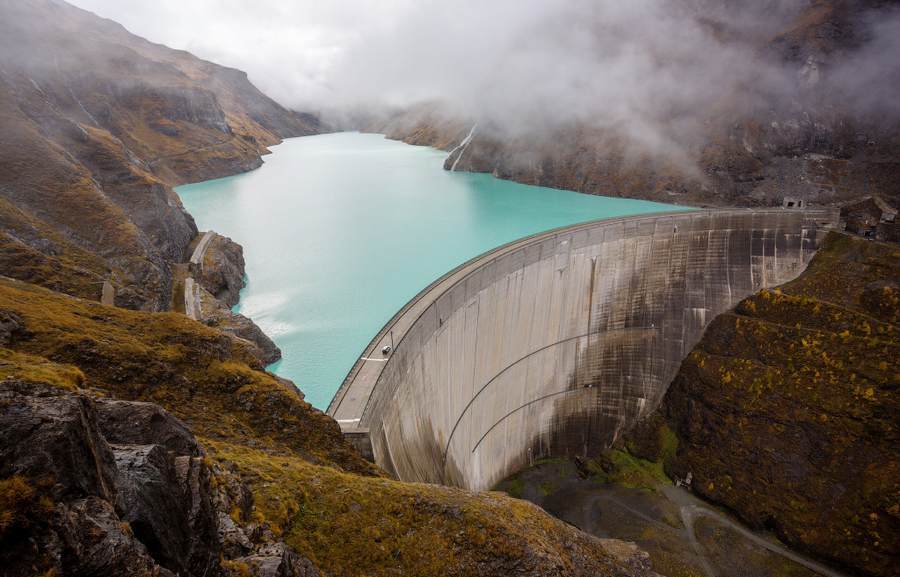 Mauvoisin Dam in the Beautiful Swiss Alps, Switzerland