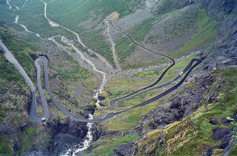 Beautiful and Breathtaking Trollstigen mountain road in Norway
