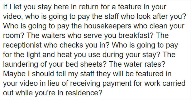 Blogger Begs For A Free Hotel Stay, Owner Responds (19 pics)