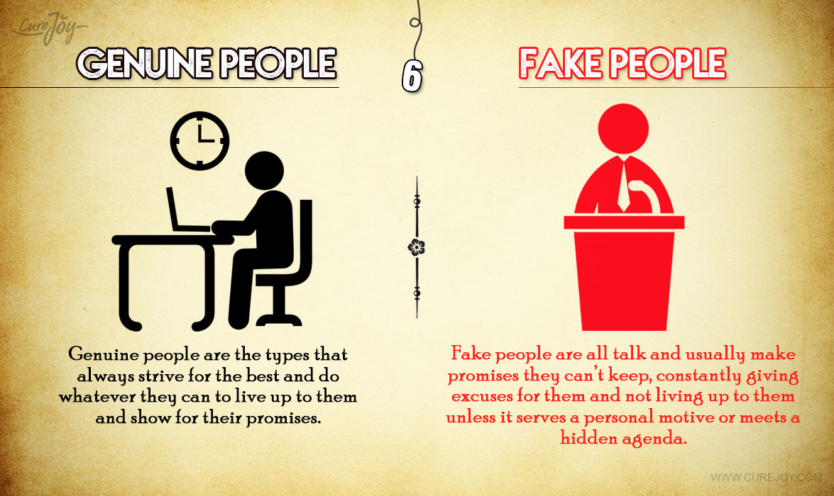 genuine fake vs person aware between being signs tell answers difference