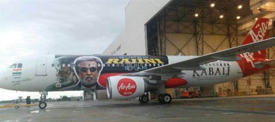 Sky is the limit for Rajinikanth - First Time in Indian Film History - 'Kabali' Painted On International Flights
