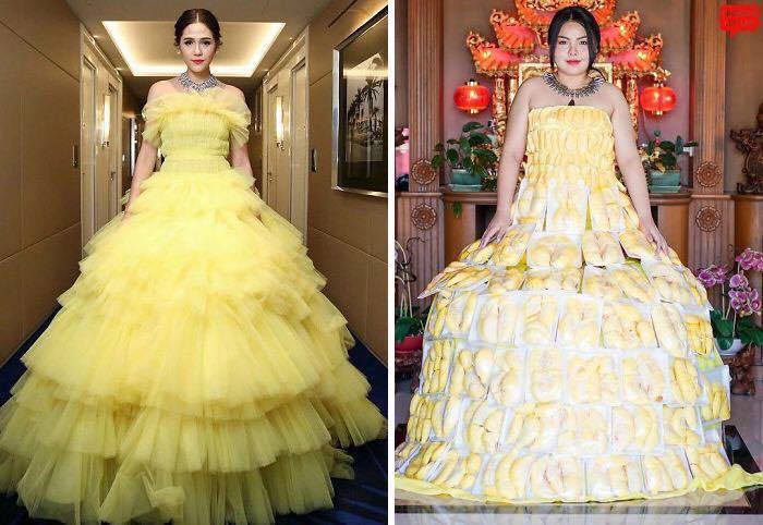 Thai Model Sine Benjaphorn Brilliantly Recreates Celebrity Styles Using Food (49 Pics)
